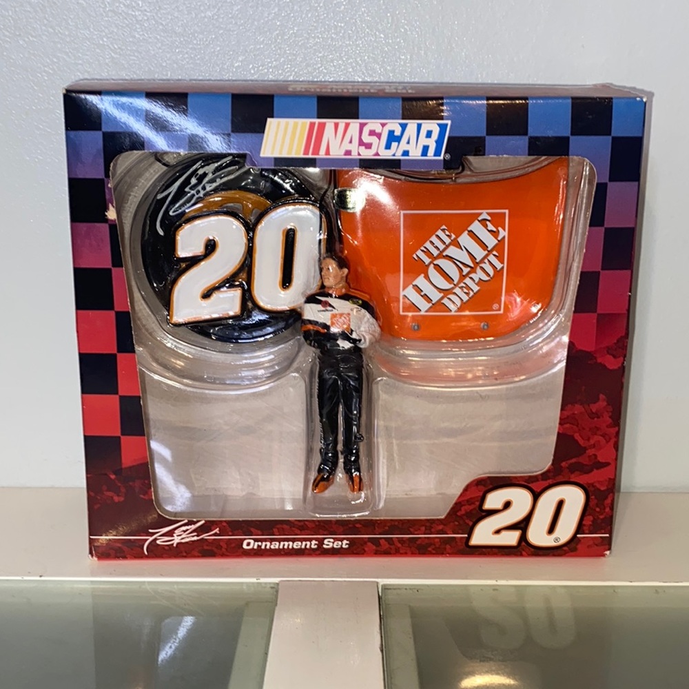 NASCAR 2002 Tony Stewart #20 Ornament Set Collectibles Home Depot